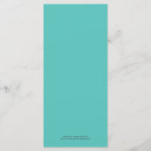 Tuxedo Wedding Menu in Turquoise en Grijs (Achterkant)