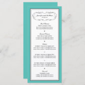 Tuxedo Wedding Menu in Turquoise en Grijs (Voorkant / Achterkant)