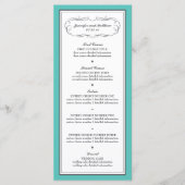 Tuxedo Wedding Menu in Turquoise en Grijs (Voorkant)