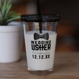 Tuxedo Wedding Usher Bridal Party Tumbler Acryl Drinkbeker
