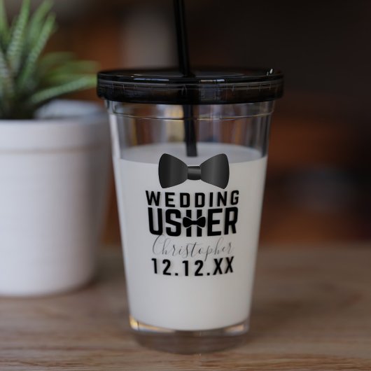 Tuxedo Wedding Usher Bridal Party Tumbler Acryl Drinkbeker
