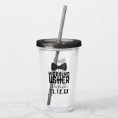 Tuxedo Wedding Usher Bridal Party Tumbler Acryl Drinkbeker (Achterkant)