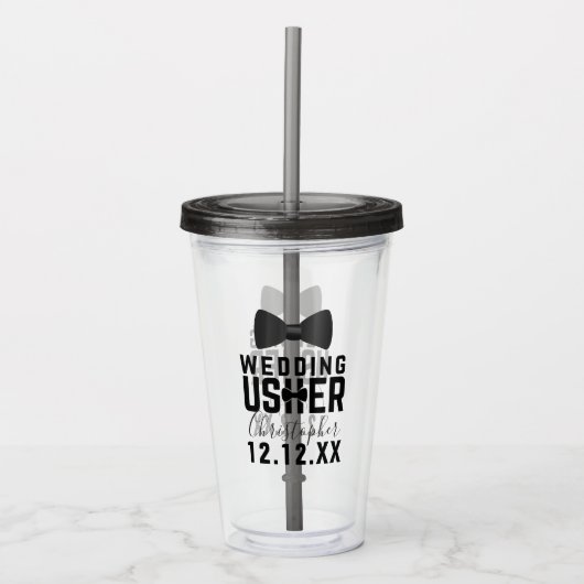 Tuxedo Wedding Usher Bridal Party Tumbler Acryl Drinkbeker (Voorkant)