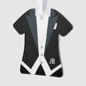 Tuxedo White Stropdas — Staarten Formele Draag Aan Ornament (voorkant)