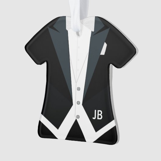 Tuxedo White Stropdas — Staarten Formele Draag Aan Ornament (voorkant)