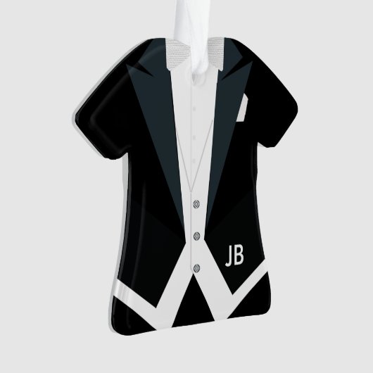 Tuxedo White Stropdas — Staarten Formele Draag Aan Ornament (voorkant)