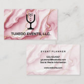 Tuxedo wijnglas Logo | Catering Evenementen Visitekaartje (Voorkant / Achterkant)