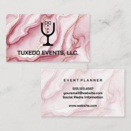 Tuxedo wijnglas Logo | Catering Evenementen Visitekaartje