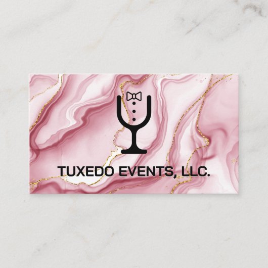 Tuxedo wijnglas Logo | Catering Evenementen Visitekaartje (Voorkant)