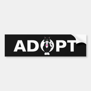 Tuxedo Wilde Kat Adopteren Bumpersticker