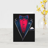 Tuxedo With Bowtie For Christmas And Special Occas Kaart (Gele Bloem)