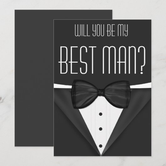 Tuxedo zal je mijn beste bruiloft zijn kaart (Voorkant / Achterkant)