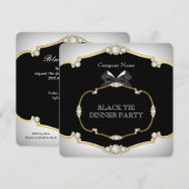 Tuxedo Zwart Galadiner Wit Goud 2 Kaart (Voorkant / Achterkant)