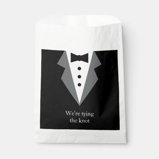 Tuxedo zwart Stropdas bruiloft Bedankzakje (Voorkant)