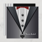 Tuxedo Zwart Stropdas Formele Evenement Zwart Stro Kaart (Voorkant / Achterkant)