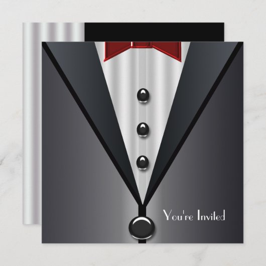 Tuxedo Zwart Stropdas Formele Evenement Zwart Stro Kaart (Voorkant / Achterkant)