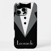 Tuxedo zwart Stropdas gepersonaliseerd iPhone Hoesje (Achterkant)