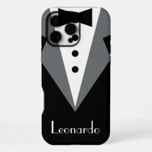 Tuxedo zwart Stropdas gepersonaliseerd iPhone 16 Pro Max Hoesje