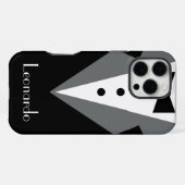 Tuxedo zwart Stropdas gepersonaliseerd iPhone Hoesje (Achterkant horizontaal)