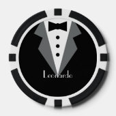 Tuxedo zwart Stropdas gepersonaliseerd Poker Chips (Voorkant)