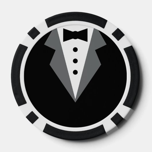 Tuxedo zwart Stropdas gepersonaliseerd Poker Chips (Achterkant)