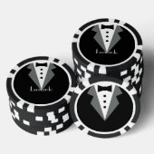 Tuxedo zwart Stropdas gepersonaliseerd Poker Chips (Opstapeling)
