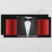 Tuxedo Zwart stropdas rood en zwart Kaart (Voorkant / Achterkant)