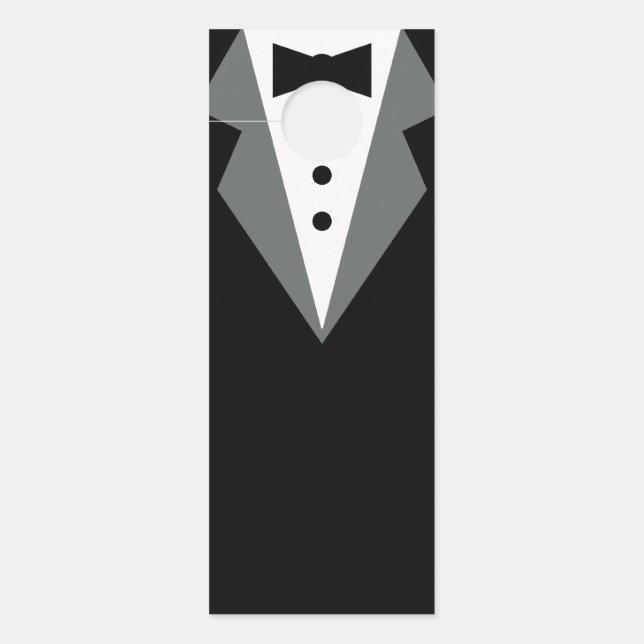 Tuxedo zwart Stropdas Vaderdag Deurhanger (Voorkant)