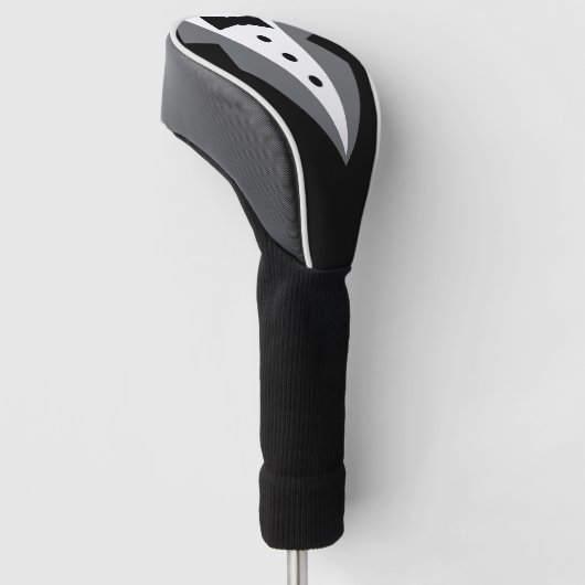 Tuxedo zwart Stropdas Vaderdag Golfheadcover (Schuin)