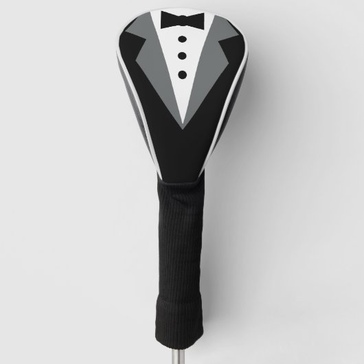 Tuxedo zwart Stropdas Vaderdag Golfheadcover (Voorkant)
