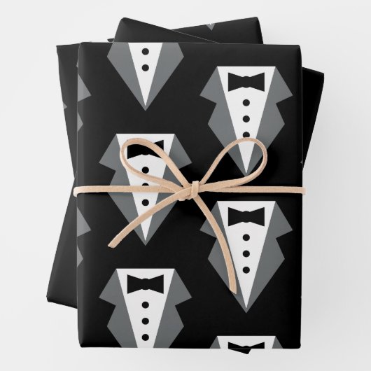 Tuxedo zwart Stropdas Vaderdag Inpakpapier Vel (In situ)