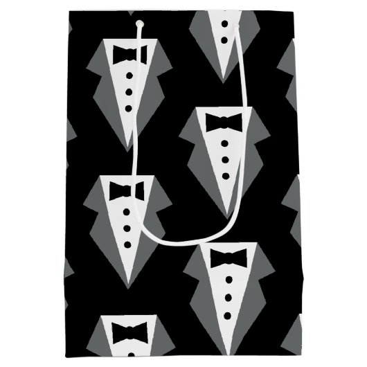 Tuxedo zwart Stropdas Vaderdag Medium Cadeauzakje (Achterkant)