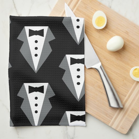 Tuxedo zwart Stropdas Vaderdag Theedoek (Quarter Fold)