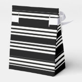 Tuxedo zwart & wit drievoudige streep bedankdoosjes (Achterkant)