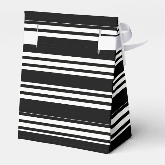 Tuxedo zwart & wit drievoudige streep bedankdoosjes (Achterkant)