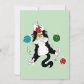 Tuxedo Zwart Wit Kat Kerstfeest Kaart (Achterkant)