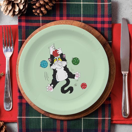 Tuxedo Zwart Wit Kerst Katten Papieren Bordje