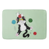 Tuxedo Zwart Wit Kerstmis Kat Badmat (Voorkant)