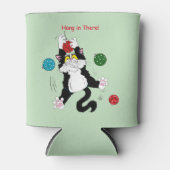 Tuxedo Zwart Wit Kerstmis Kat Blikjeskoeler (Voorkant)
