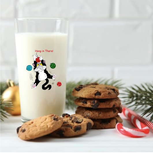 Tuxedo Zwart Wit Kerstmis Kat Glas