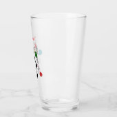 Tuxedo Zwart Wit Kerstmis Kat Glas (Links)