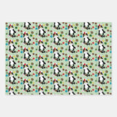 Tuxedo Zwart Wit Kerstmis Kat Inpakpapier Vel (Voorkant)