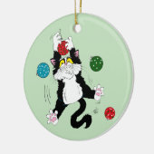 Tuxedo Zwart Wit Kerstmis Kat Keramisch Ornament (Links)