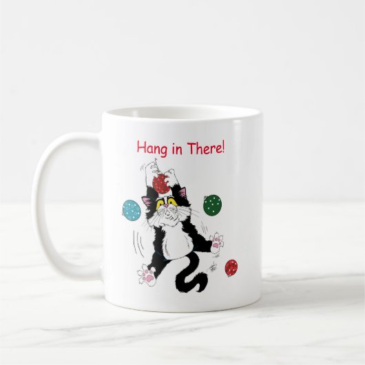 Tuxedo Zwart Wit Kerstmis Kat Koffiemok (Links)