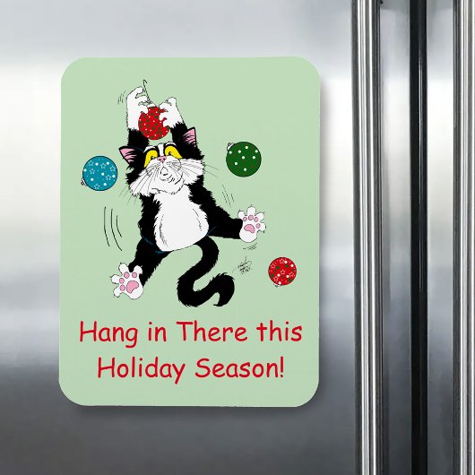 Tuxedo Zwart Wit Kerstmis Kat Magneet