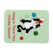 Tuxedo Zwart Wit Kerstmis Kat Magneet (Horizontaal)