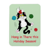 Tuxedo Zwart Wit Kerstmis Kat Magneet (Verticaal)
