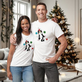 Tuxedo Zwart Wit Kerstmis Kat T-shirt