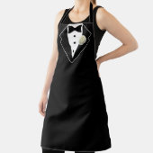 Tuxedo Zwart-Wit met Witte Bloem in Lapel Schort (Insitu)