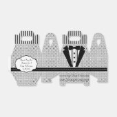 Tuxedo Zwart-Wit Stippen Bruiloft Bedankdoosjes (Uitgevouwen)